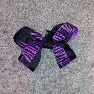 Purple and black bow